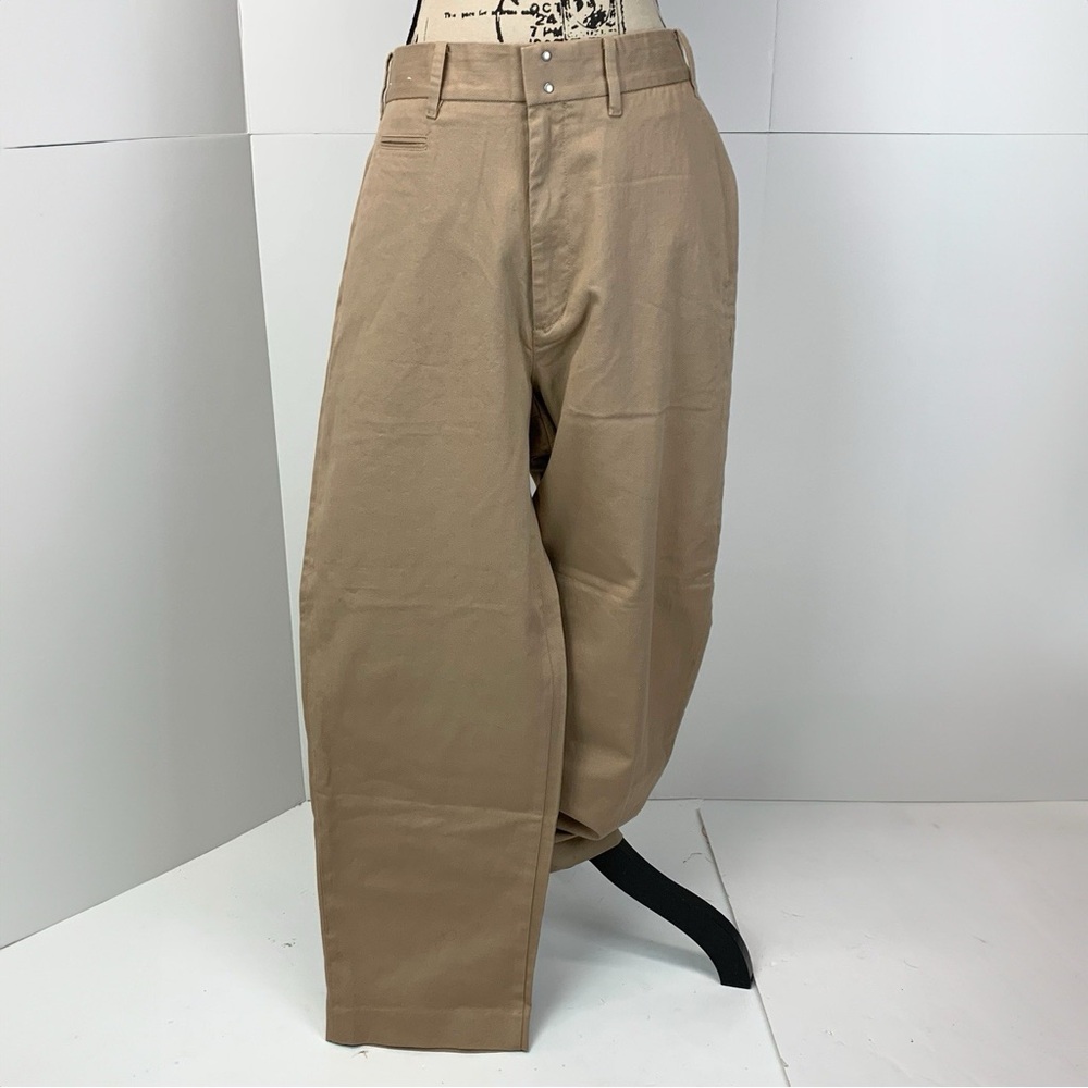 *ISO* Inès de la Fressange Uniqlo Barrel Leg Khaki Pants Twill Cotton Sz 2-8